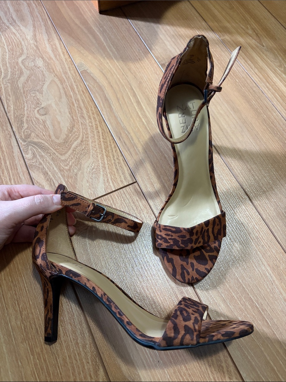 Naturalizer Leopard Print Ankle Strap Heels